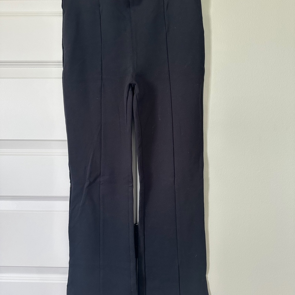 Abercrombie & Fitch Black Stretch Trousers with Slit Small Dress Pant